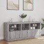 Sideboard with Sonoma grey LED lights 162x37x67 cm by , Sideboards - Ref: Foro24-3209000, Price: 202,36 €, Discount: %