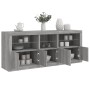 Sideboard with Sonoma grey LED lights 162x37x67 cm by , Sideboards - Ref: Foro24-3209000, Price: 202,36 €, Discount: %