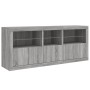 Sideboard with Sonoma grey LED lights 162x37x67 cm by , Sideboards - Ref: Foro24-3209000, Price: 202,36 €, Discount: %