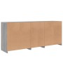 Sideboard with Sonoma grey LED lights 162x37x67 cm by , Sideboards - Ref: Foro24-3209000, Price: 202,36 €, Discount: %