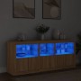 Sideboard with Sonoma oak LED lights 162x37x67 cm by , Sideboards - Ref: Foro24-3208997, Price: 182,52 €, Discount: %