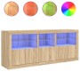 Sideboard with Sonoma oak LED lights 162x37x67 cm by , Sideboards - Ref: Foro24-3208997, Price: 182,52 €, Discount: %