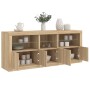 Sideboard with Sonoma oak LED lights 162x37x67 cm by , Sideboards - Ref: Foro24-3208997, Price: 182,52 €, Discount: %