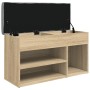 Banco zapatero madera de ingeniería roble Sonoma 82x32x45,5 cm de , Bancos para recibidores y almacenamiento - Ref: Foro24-83...