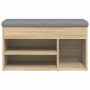 Banco zapatero madera de ingeniería roble Sonoma 82x32x45,5 cm de , Bancos para recibidores y almacenamiento - Ref: Foro24-83...