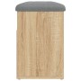 Banco zapatero madera de ingeniería roble Sonoma 82x32x45,5 cm de , Bancos para recibidores y almacenamiento - Ref: Foro24-83...