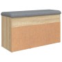 Banco zapatero madera de ingeniería roble Sonoma 82x32x45,5 cm de , Bancos para recibidores y almacenamiento - Ref: Foro24-83...