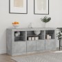 Sideboard with LED lights in concrete gray 142.5x37x67 cm by , Sideboards - Ref: Foro24-3209068, Price: 156,37 €, Discount: %