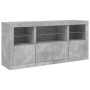 Sideboard with LED lights in concrete gray 142.5x37x67 cm by , Sideboards - Ref: Foro24-3209068, Price: 156,37 €, Discount: %