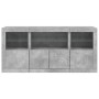 Sideboard with LED lights in concrete gray 142.5x37x67 cm by , Sideboards - Ref: Foro24-3209068, Price: 156,37 €, Discount: %