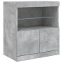 Sideboard with LED lights in concrete gray 142.5x37x67 cm by , Sideboards - Ref: Foro24-3209068, Price: 156,37 €, Discount: %