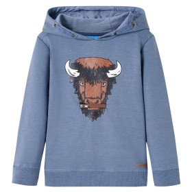 Sudadera infantil con capucha azul melange 104 de , Camisetas para niños - Ref: Foro24-13015, Precio: 12,99 €, Descuento: %