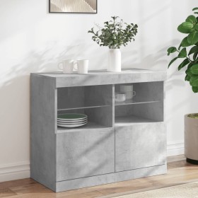 Sideboard with LED lights concrete gray 81x37x67 cm by , Sideboards - Ref: Foro24-836661, Price: 80,47 €, Discount: %