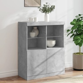 Sideboard with LED lights in concrete gray 81x37x100 cm by , Sideboards - Ref: Foro24-836675, Price: 110,99 €, Discount: %