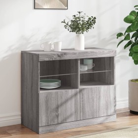 Sideboard with Sonoma gray LED lights 81x37x67 cm by , Sideboards - Ref: Foro24-836663, Price: 78,66 €, Discount: %