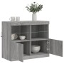 Sideboard with Sonoma gray LED lights 81x37x67 cm by , Sideboards - Ref: Foro24-836663, Price: 81,40 €, Discount: %