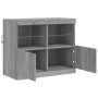 Sideboard with Sonoma gray LED lights 81x37x67 cm by , Sideboards - Ref: Foro24-836663, Price: 81,40 €, Discount: %