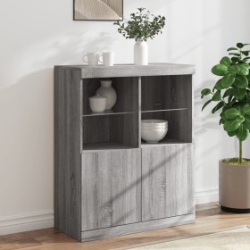 Sideboard mit LED-Leuchten in Sonoma grau 81x37x100 cm von , Sideboards - Ref: Foro24-836677, Preis: 115,99 €, Rabatt: %