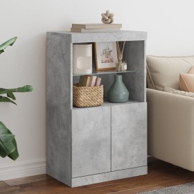 Sideboard with LED lights in concrete gray 60.5x37x100 cm by , Sideboards - Ref: Foro24-836668, Price: 85,11 €, Discount: %