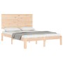 Bed frame with solid wood headboard 140x200 cm by , Beds and slatted bases - Ref: Foro24-3193661, Price: 144,52 €, Discount: %