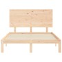 Bed frame with solid wood headboard 140x200 cm by , Beds and slatted bases - Ref: Foro24-3193661, Price: 144,52 €, Discount: %