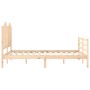 Bed frame with solid wood headboard 140x190 cm by , Beds and slatted bases - Ref: Foro24-3194161, Price: 140,99 €, Discount: %