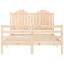 Bed frame with solid wood headboard 140x190 cm by , Beds and slatted bases - Ref: Foro24-3194161, Price: 140,99 €, Discount: %