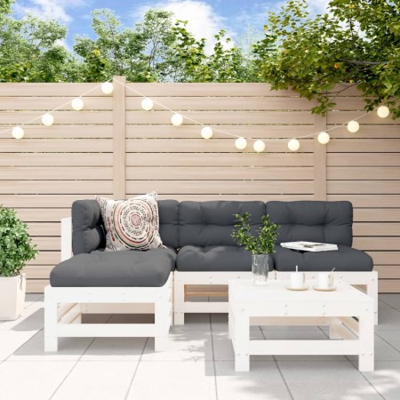 Garden sofa set 5 pieces solid white pine wood by , Garden sets - Ref: Foro24-3186558, Price: 308,33 €, Discount: %