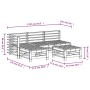 Gartensofa-Set 5-teilig aus massivem weißem Kiefernholz von , Gartensets - Ref: Foro24-3186558, Preis: 308,33 €, Rabatt: %