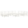 8-piece solid white pine wood garden furniture set by , Garden sets - Ref: Foro24-3186579, Price: 516,32 €, Discount: %