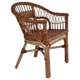 Brauner Gartenstuhl aus natürlichem Rattan von vidaXL, Gartenstühle - Ref: Foro24-246809, Preis: 242,34 €, Rabatt: %