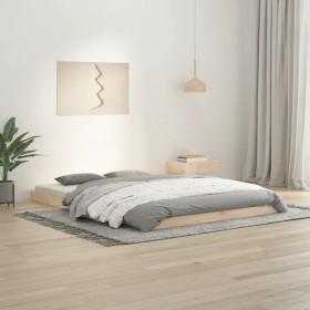 Solid pine wood bed frame 140x200 cm by , Beds and slatted bases - Ref: Foro24-823444, Price: 118,02 €, Discount: %