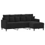 Sofá de 3 plazas con taburete de terciopelo negro 180 cm de , Sofás - Ref: Foro24-3201112, Precio: 356,26 €, Descuento: %