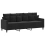 Sofá de 3 plazas con taburete de terciopelo negro 180 cm de , Sofás - Ref: Foro24-3201112, Precio: 356,26 €, Descuento: %