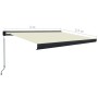 Cream manual reel awning 300x250 cm by , Awnings - Ref: Foro24-3052699, Price: 527,52 €, Discount: %