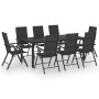 Juego de comedor para jardín 9 piezas negro de , Conjuntos de jardín - Ref: Foro24-3060063, Precio: 692,89 €, Descuento: %