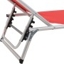 Folding sun lounger with aluminum roof and red textilene by vidaXL, Loungers - Ref: Foro24-44334, Price: 74,46 €, Discount: %