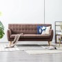 3-seater sofa upholstered in brown fabric 172x70x82 cm by , Sofas - Ref: Foro24-247126, Price: 282,38 €, Discount: %