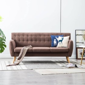 3-Sitzer-Sofa, gepolstert mit braunem Stoff, 172 x 70 x 82 cm von , Sofas - Ref: Foro24-247126, Preis: 290,99 €, Rabatt: %