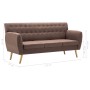 3-seater sofa upholstered in brown fabric 172x70x82 cm by , Sofas - Ref: Foro24-247126, Price: 282,38 €, Discount: %