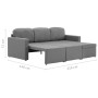 Modular 3-seater sofa bed in light gray fabric by , Sofas - Ref: Foro24-288783, Price: 537,99 €, Discount: %