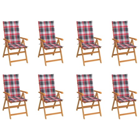 Reclining garden chairs with cushions 8 pcs solid teak by , Garden chairs - Ref: Foro24-3072554, Price: 958,71 €, Discount: %