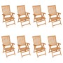 Reclining garden chairs with cushions 8 pcs solid teak by , Garden chairs - Ref: Foro24-3072554, Price: 958,71 €, Discount: %