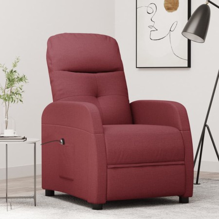 Sillón reclinable eléctrico tela rojo tinto de , Sillones - Ref: Foro24-3073599, Precio: 181,99 €, Descuento: %