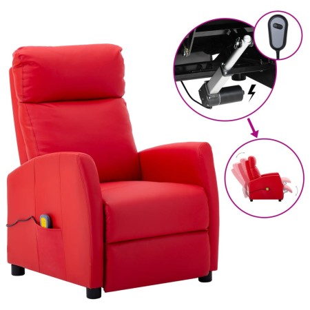 Sillón de masaje eléctrico cuero sintético rojo de , Sillones de masaje eléctricos - Ref: Foro24-3073668, Precio: 163,57 €, D...