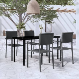 5-piece black garden dining set by , Garden sets - Ref: Foro24-3099265, Price: 304,99 €, Discount: %