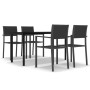 Juego de comedor para jardín 5 piezas negro de , Conjuntos de jardín - Ref: Foro24-3099265, Precio: 306,02 €, Descuento: %