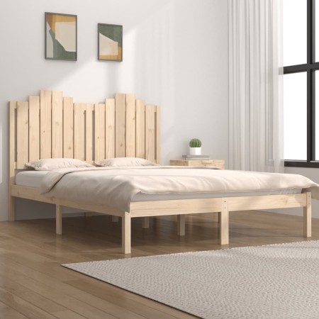 Estructura de cama madera maciza de pino 150x200 cm de , Camas y somieres - Ref: Foro24-3103783, Precio: 155,97 €, Descuento: %