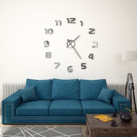 Reloj 3D de pared con diseño moderno 100 cm XXL plateado de vidaXL, Relojes de pared - Ref: Foro24-50634, Precio: 15,99 €, De...