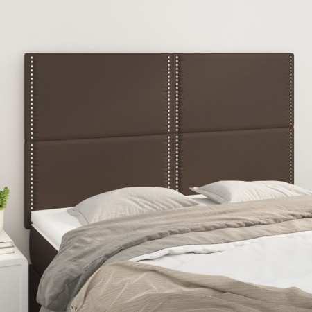 Headboards 4 units brown synthetic leather 72x5x78/88 cm by , Headboards and footboards - Ref: Foro24-3116285, Price: 118,68 ...